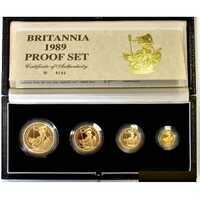  Набор золотых монет Великобритании – “Британия”, 1989 г.в. (4 монеты), фото 1 