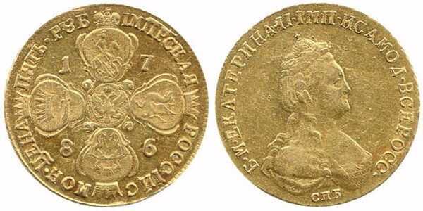  5 рублей 1786 года, Екатерина 2, фото 1 